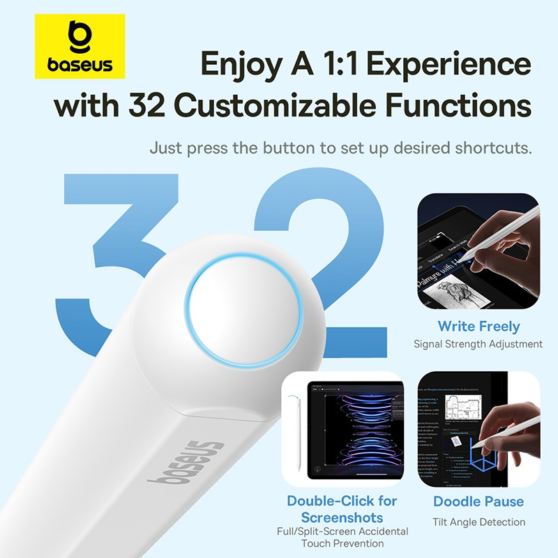 Bút Cảm Ứng Baseus Smooth Writing 3 Ngòi Mạ Vàng LDS Chống Nhiễu Pin 17h Tự Động Bật Tắt Tặng Ngòi Sạc Không Dây/Có Dây | BigBuy360 - bigbuy360.vn