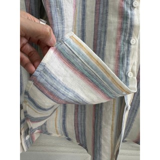 Áo sơ mi nữ 100% LINEN, kẻ sọc - JUNE LINEN #A04HT