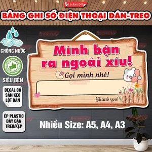Bảng Mình Bận Ra Ngoài Xíu Giả Gỗ Chống Nước 🌈𝑭𝒓𝒆𝒆𝒔𝒉𝒊𝒑 Decal Dán Ở Cửa Hàng, Shop