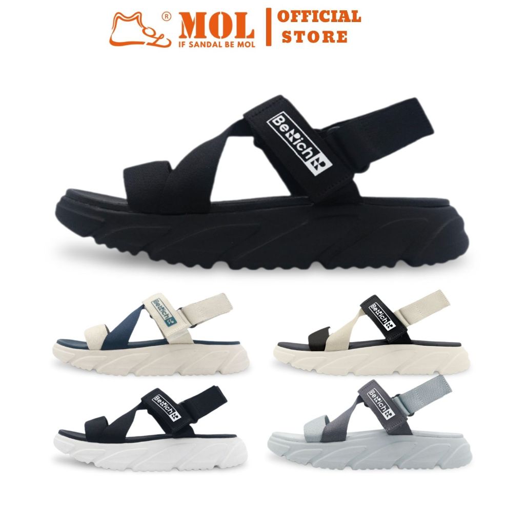 Ảnh Sandal nam nữ Unisex - Couple thương hiệu Berich quai chéo đế cao 5cm BE577 ( quai hậu rời) 1