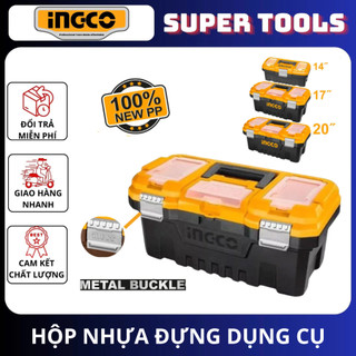 ĐỒ NGHỀ INGCO Hộp nhựa đựng công cụ (khóa kim loại) 14inch PBX1402 / 17inch PBX1702 / 20inch PBX2002