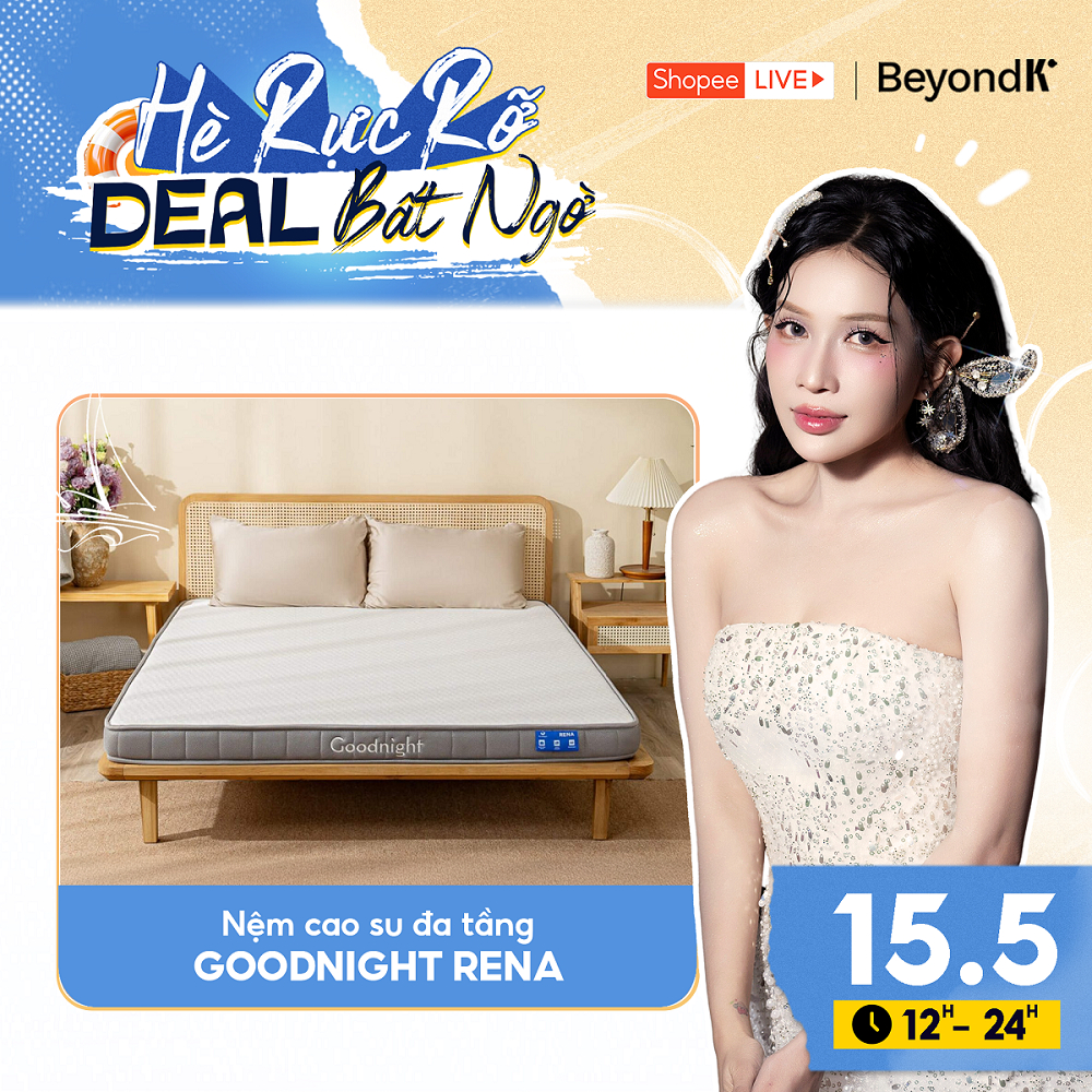 Ảnh Nệm Cao Su Non Vua Nệm Goodnight Rena 10cm, Đệm Cao Su Non Hybrid 1
