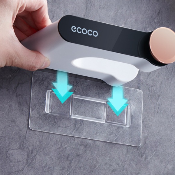 Giá Để Máy Sấy Tóc ECOCO, Kệ Treo Máy Sấy Tóc Kèm Cốc Đựng Đồ Tiện Lợi, Nhựa ABS Cao Cấp 2207