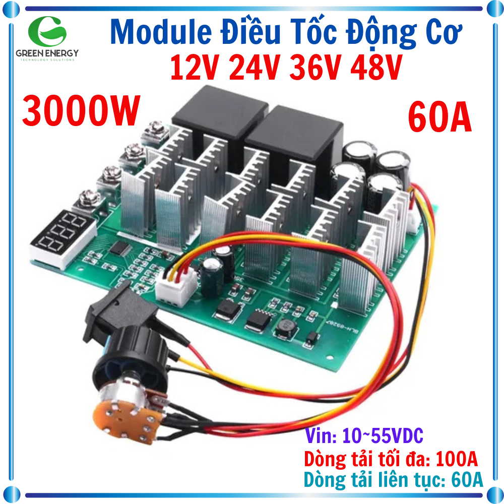 Module Điều Khiển Tốc Độ Động Cơ DC 12V 24V 36V 48V 60A (Max 100A ...