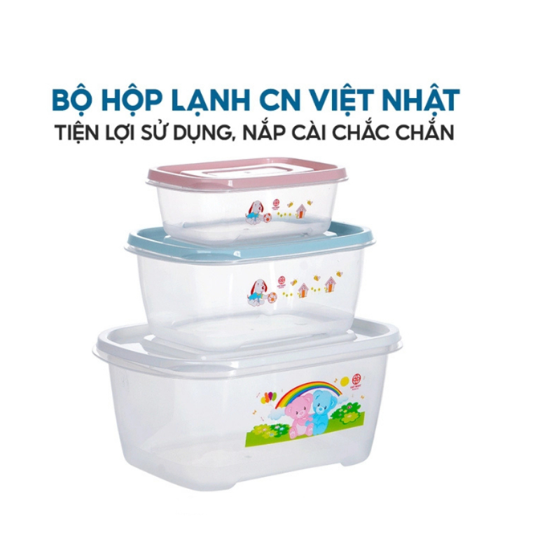 Bộ 3 Hộp Đựng Thực Phẩm CN Chính Hãng VIỆT NHẬT (Mã 6556)