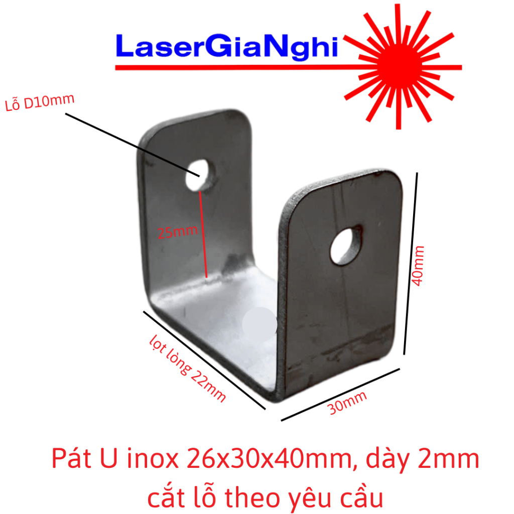Pát U INOX 26x30x40mm dày 2mm | Shopee Việt Nam