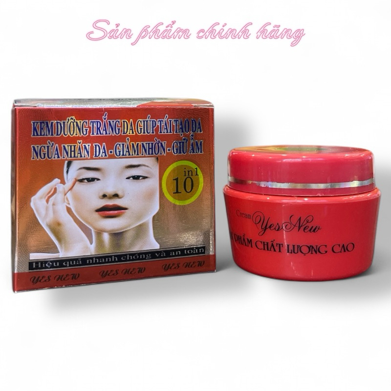 Kem Yes New Trắng Da Giúp Tái Tạo Da Ngừa Nhăn Da Giảm Nhờn Giữ Ẩm 13gram Chính Hãng