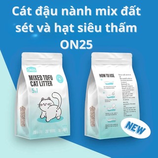 Cát Đậu Nành Mix Đất Sét Cat's ON25 MIXED TOFU 6L Cát Vệ Sinh Cho Mèo 5in1 Khử Mùi, Vón Tốt