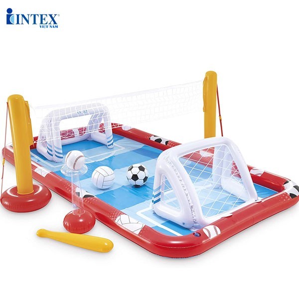 Bể bơi phao cho bé Intex 57165, bể bơi cầu trượt phun nước mini