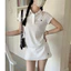 Set bộ nữ thêu hình, áo thun polo nữ mix cùng chân váy ngắn chữ A phong cách thể thao Đại Lục