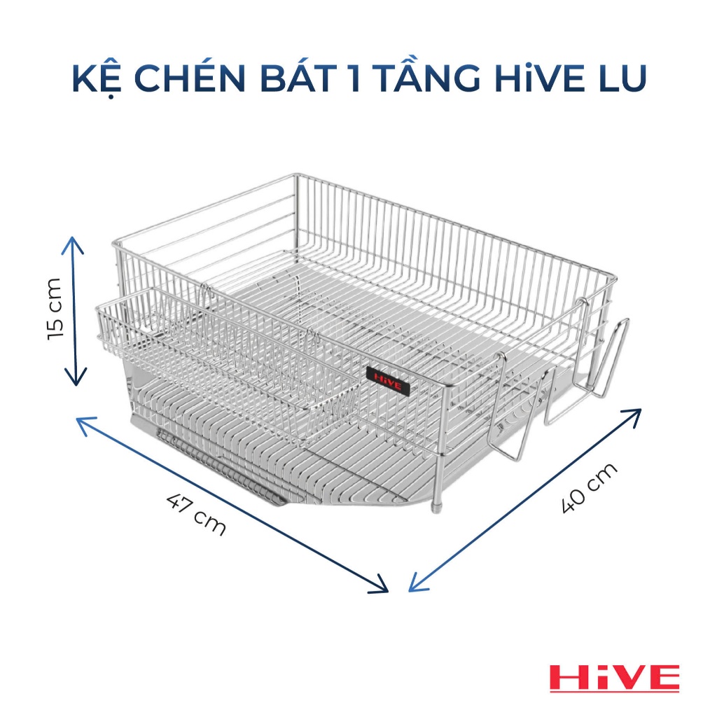 Giá Kệ úp chén bát HiVE LU 1 tầng inox cao cấp | BigBuy360 - bigbuy360.vn