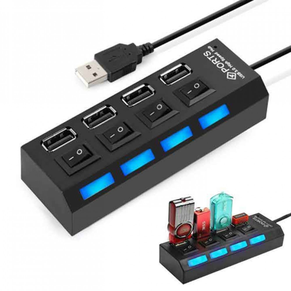 HUB 4 Port Sanny 2.0 Bộ chia USB 4 cổng có công tắc Super Hub 480Mbps ...