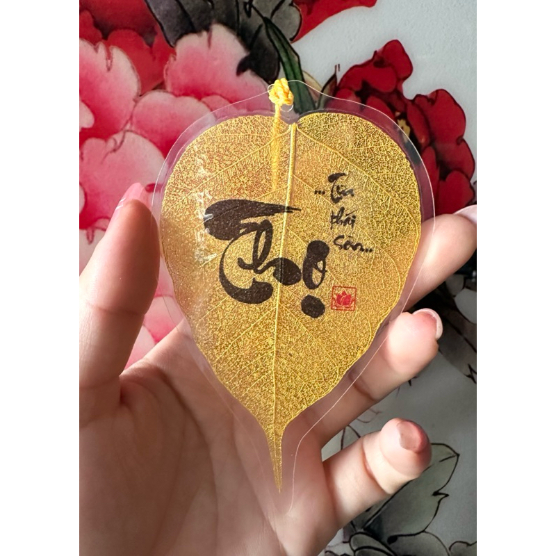 Lá Bồ Đề Chữ Thư Pháp Bình An - Tài Lộc