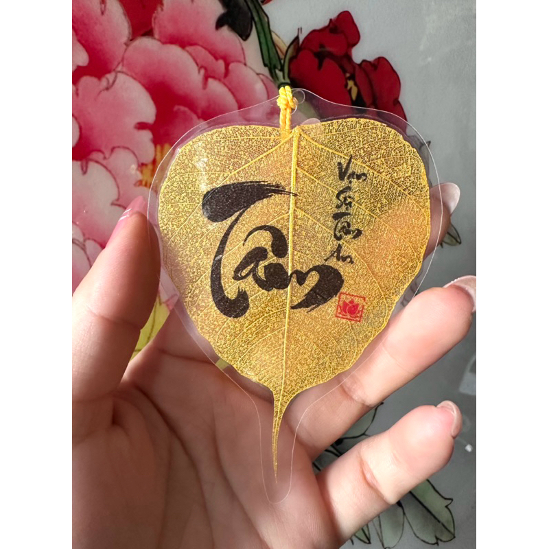 Lá Bồ Đề Chữ Thư Pháp Bình An - Tài Lộc