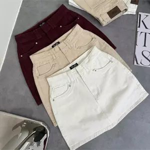 Chân Váy Jeans Nữ Có Quần May Đắp Viền Túi Lưng Cao Mã07