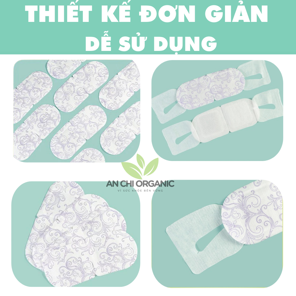 Set 10 Mặt Nạ Xông Hơi Mắt Thư Giãn, Giảm Mệt Mỏi, Ngủ Ngon, Lưu Thông Máu, Mờ Quầng Thâm An Chi Organic