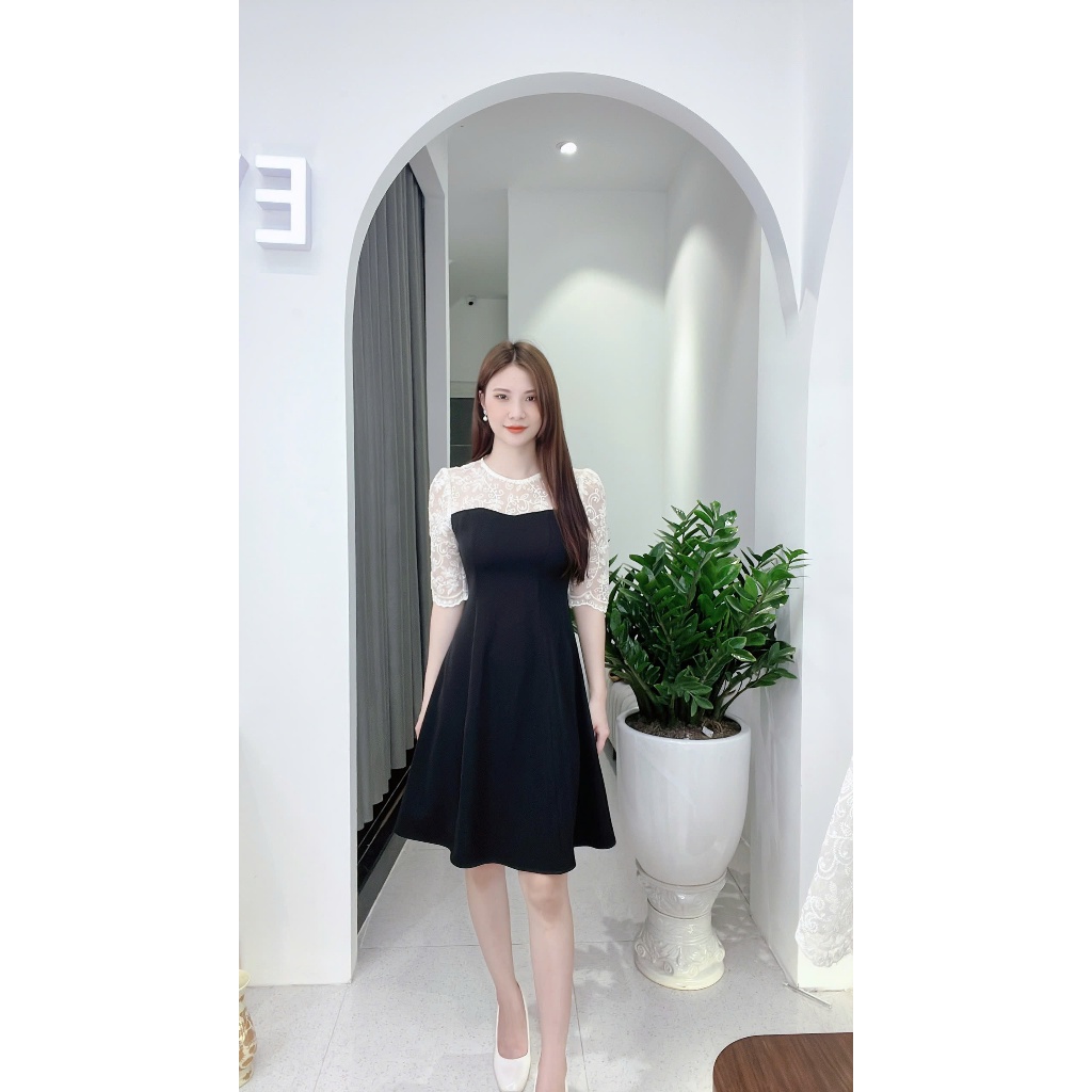 Ảnh Váy xòe  phối ren kiểu dáng thanh lịch mặc đi làm đi chơi  Evalover 1