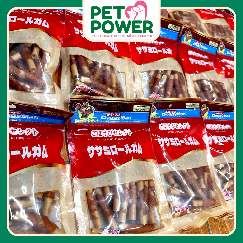 Snack cho chó DoggyMan Que cuốn thịt gà mini 20 cây