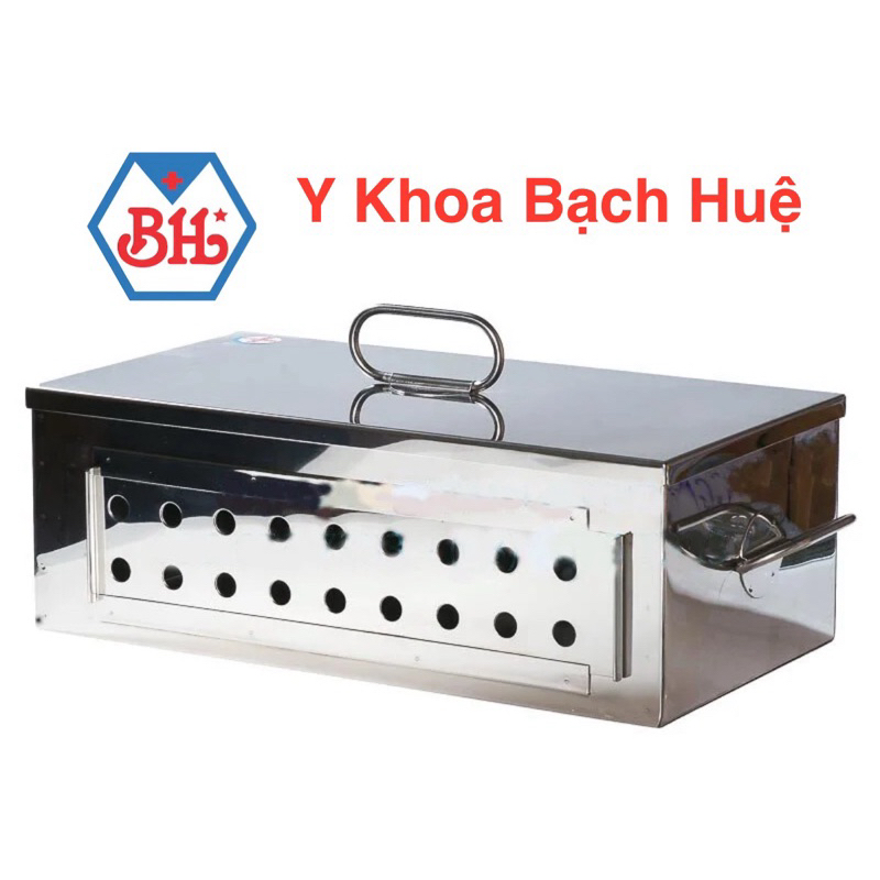 Hộp hấp chữ nhật, hộp hấp dụng cụ inox  D34 x R18 x C12 cm