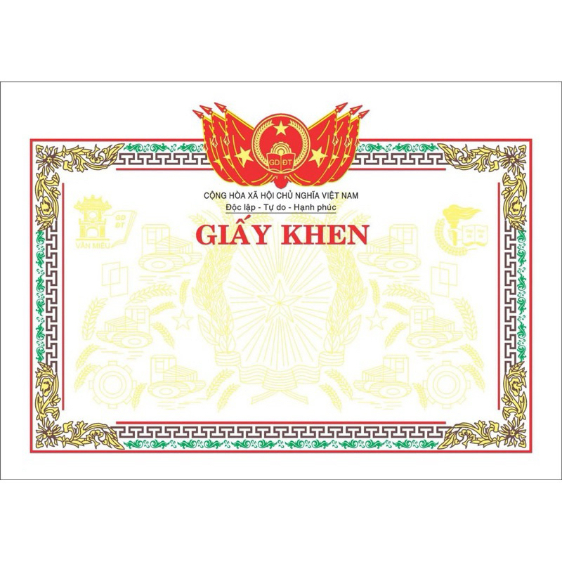 [ BUÔN] PHÔI GIẤY KHEN A4 ĐL120, 100 TỜ/1 TẬP - VPP QUỐC HUY.