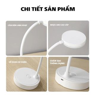 AuraLight Đèn Học Để Bàn Tích Điện Chống Cận 3 Chế Độ Sáng Cảm Ứng Thông Minh Đèn Led