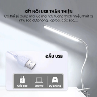 AuraLight Đèn LED Bàn Làm Việc USB Cắm Điện, Đèn Kẹp Sách 3 Màu Chống Cận Xoay 360