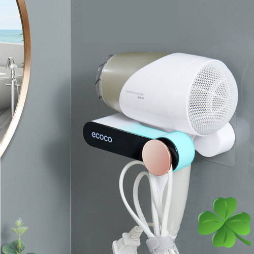 Giá Để Máy Sấy Tóc ECOCO, Kệ Treo Máy Sấy Tóc Kèm Cốc Đựng Đồ Tiện Lợi, Nhựa ABS Cao Cấp 2207