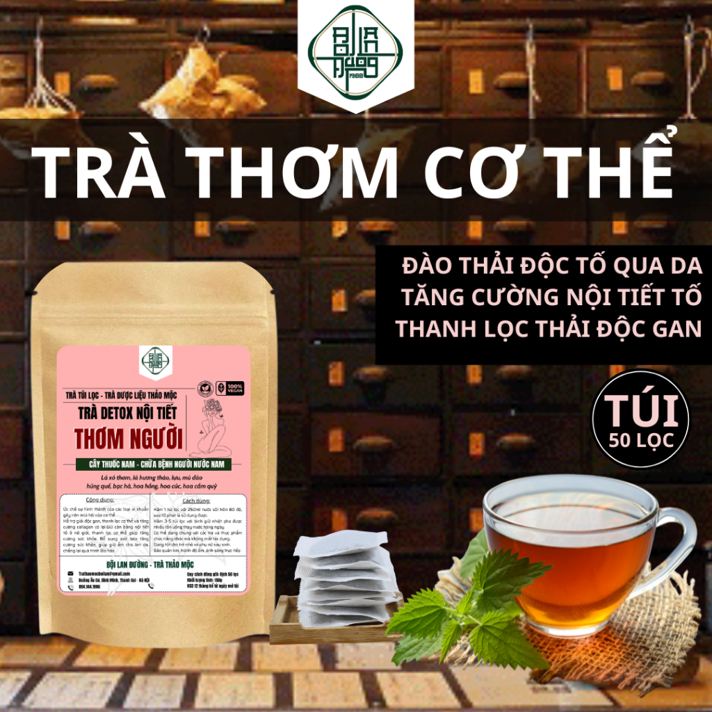 Trà nội tiết thơm cơ thể - Bội Lan Đường - Túi 50 lọc