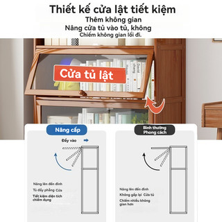 Kệ sách đứng nhiều tầng đơn giản - Tủ sách có cửa chống bụi - Kệ lưu trữ treo tường