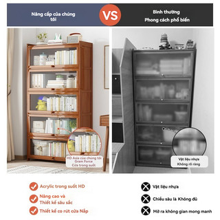 Kệ sách đứng nhiều tầng đơn giản - Tủ sách có cửa chống bụi - Kệ lưu trữ treo tường