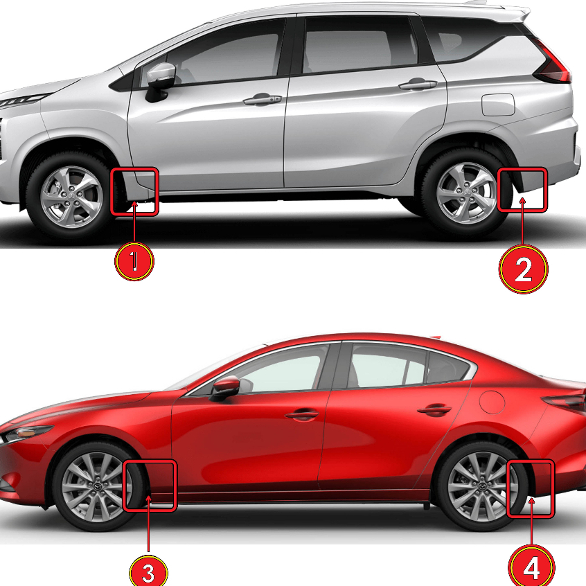 Bộ 4 chắn bùn xe Ford Territory đời 2022 - HIỆN NAY nhựa dẻo cao cấp (tặng kèm ốc vít) - 1 BỘ 4 TẤM