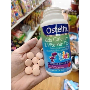 HÀNG CHÍNH HÃNG] Viên nhai bổ sung Canxi & Vitamin D3 cho trẻ - Ostelin Kids Calcium & Vitamin D3 (Úc) - 90 viên