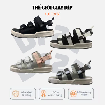 Giày Sandal nam nữ unisex Letas D721, Dép quai hậu đi học, sandal 3 quai, tẩy cao su chống trượt