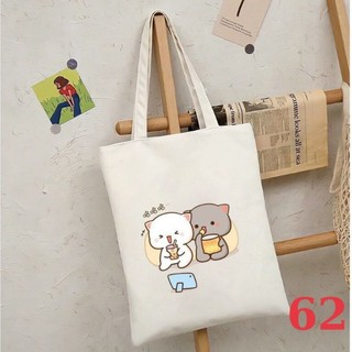 Túi tote túi vải canvas Hàn Quốc hoạ tiết cô gái đựng vừa A4 laptop đi chơi đi học đeo vai phong cách thời trang tota094