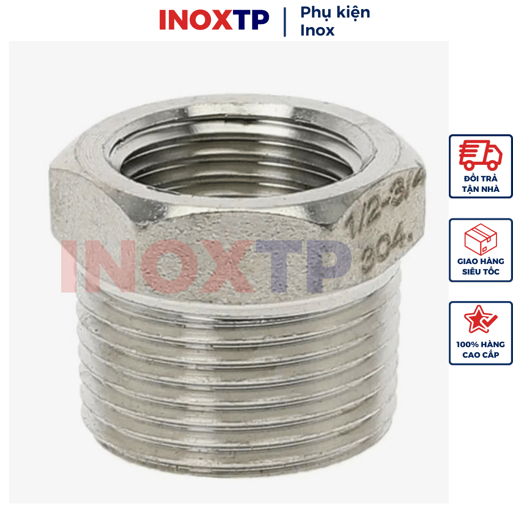 Lơ thu ren inox 304 - Cà rá ren - chuyển ren ngoài ren trong nhiều size ...