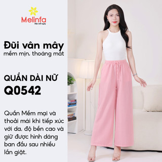 [XẢ KHO GIÁ SỐC]Quần dài ống rộng, ông suông nữ chất liệu đũi (lanh) vân mây mềm mịn thoáng mát mã MEQ0542