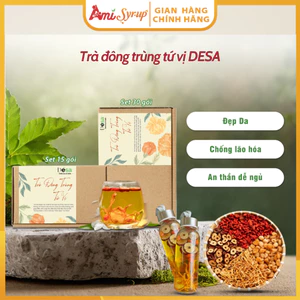 Trà đông trùng tứ vị DESA - đẹp da, chống lão hóa, dễ ngủ, bồi bổ sức khỏe (Hộp 15/30Gói)
