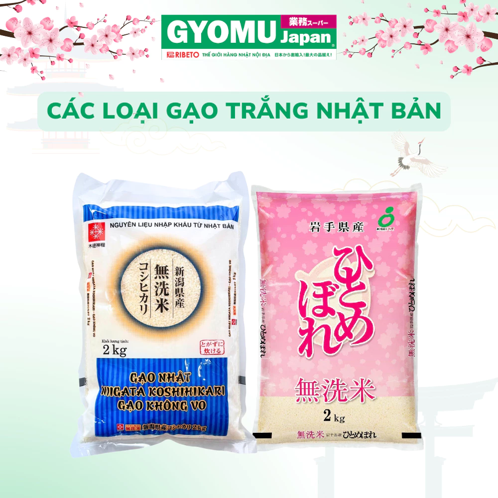 Gạo trắng Nhật Bản, Gạo không vo, Gạo Nhật Fuji Sakura, Gạo RA1 1kg, 2Kg, 5kg