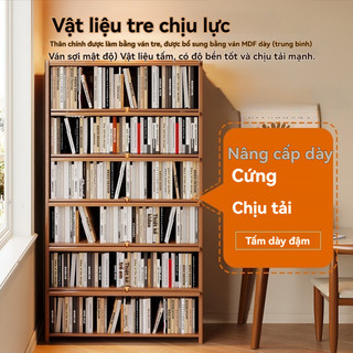 Tủ sách lắp ráp gỗ tre mây tre đan tủ sách nhiều ngăn Kệ sách cửa lật để truyện tranh tài liệu trang trí đồ