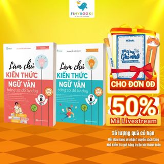 Sách - Tham khảo Lớp 8 - Combo Làm chủ kiến thức Ngữ Văn bằng sơ đồ tư duy Lớp 8 (Tập 1 + Tập 2) - TKBooks