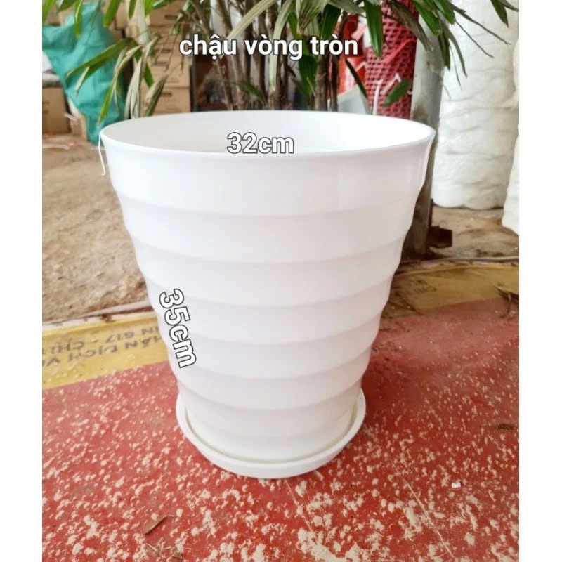 Chậu nhựa Tròn (36x32)cm trồng cây thật ,cây giả đủ size