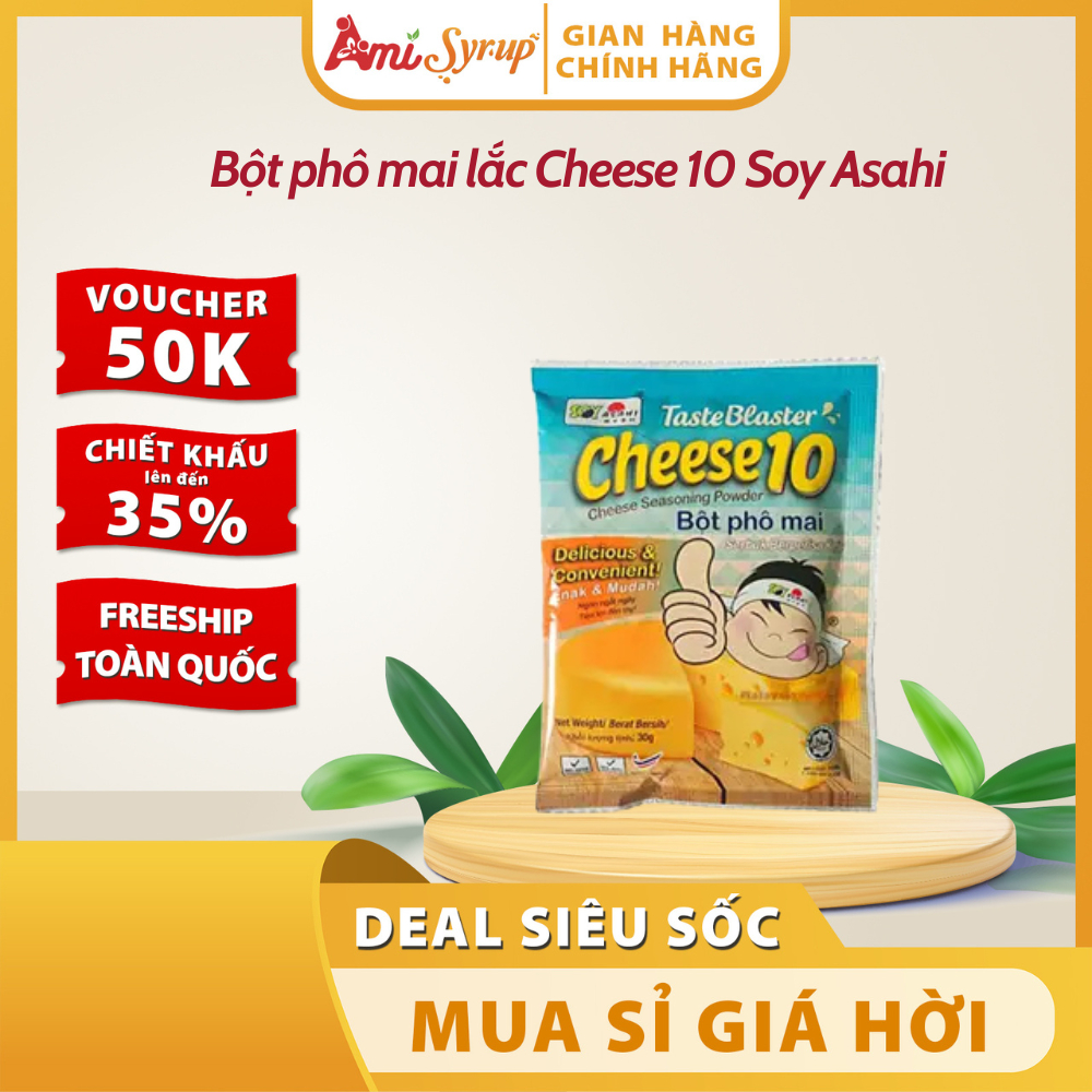 Bột phô mai lắc Cheese 10 Soy Asahi – gói 30g thơm chế biến món ăn đa dạng