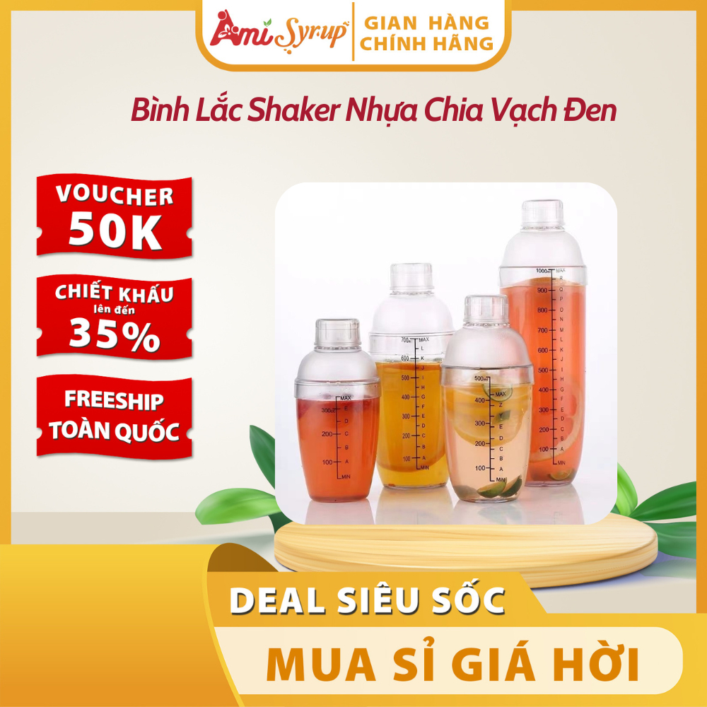 Bình Lắc Shaker Nhựa Trong – Nhiều Dung Tích, Chất Lượng Cao