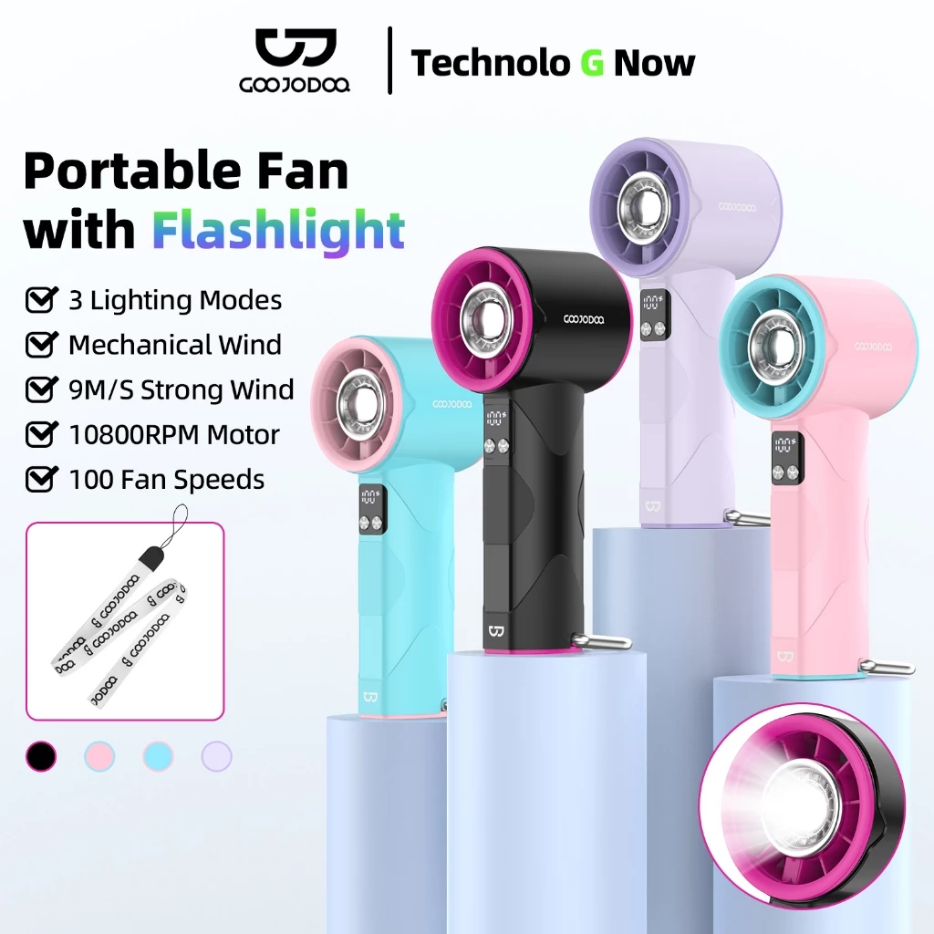 Quạt turbo Goojodoq kiểu Mecha có màn hình kỹ thuật số