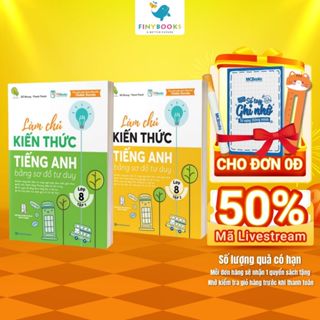 Sách - Tham khảo Lớp 8 - Làm chủ kiến thức Tiếng Anh bằng sơ đồ tư duy Lớp 8 (Tập 1 + Tập 2) - TKBooks