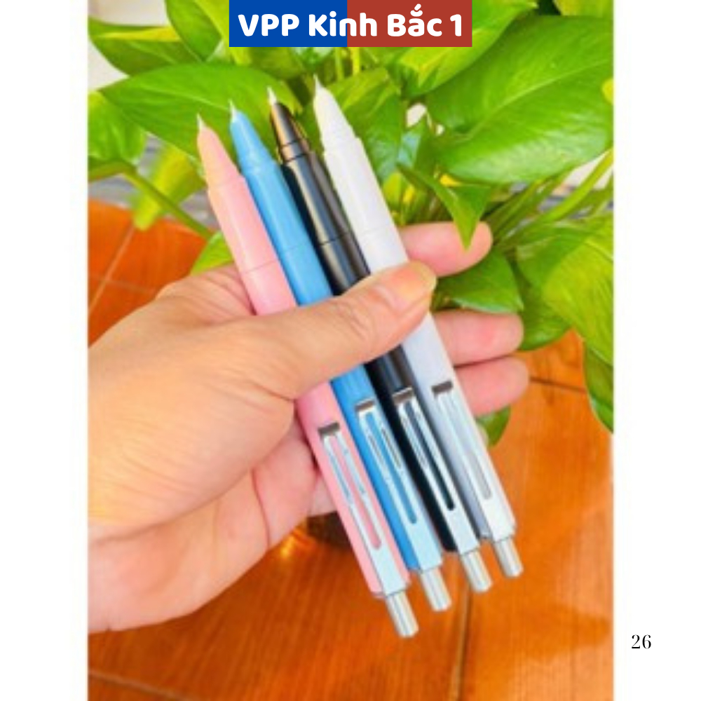 Bút Máy Bấm Xóa KT09, dùng cho hs tiểu học, Nét chữ 0.38mm, Viết Êm Trơn,có thể tẩy xóa