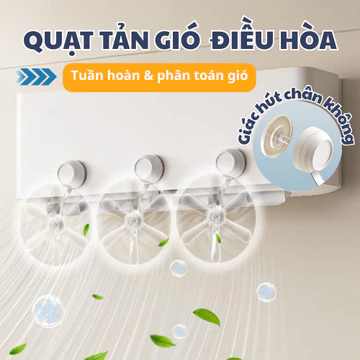 Quạt Điều Chỉnh Hướng Gió Điều Hòa, Quạt Tản Nhiệt Điều Hòa Máy Lạnh 5 Cánh Xoay 360 Độ Làm Mát Toàn Diện Bảo Vệ Sức Kho