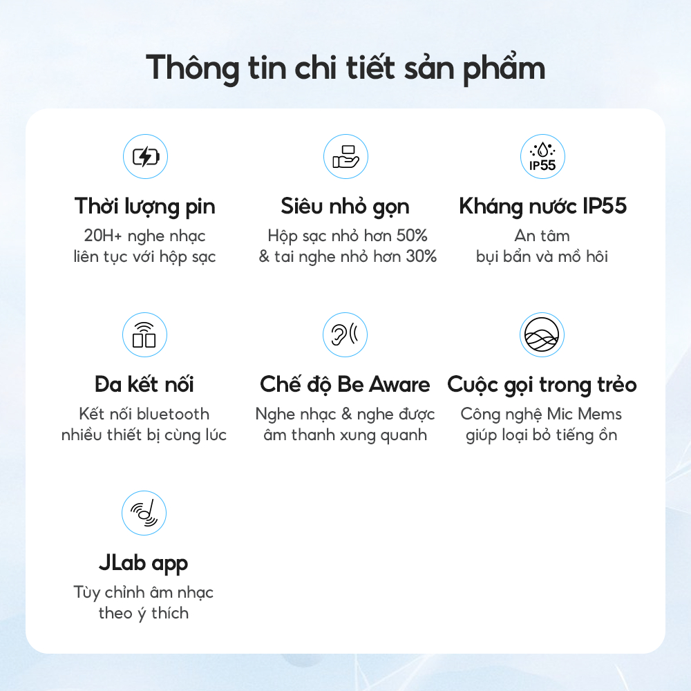 Tai Nghe Bluetooth JLab JBuds Mini True Wireless - Siêu Nhỏ Gọn, Nhét Tai, Pin 20H, Móc Khóa Tiện Lợi Chính Hãng | BigBuy360 - bigbuy360.vn