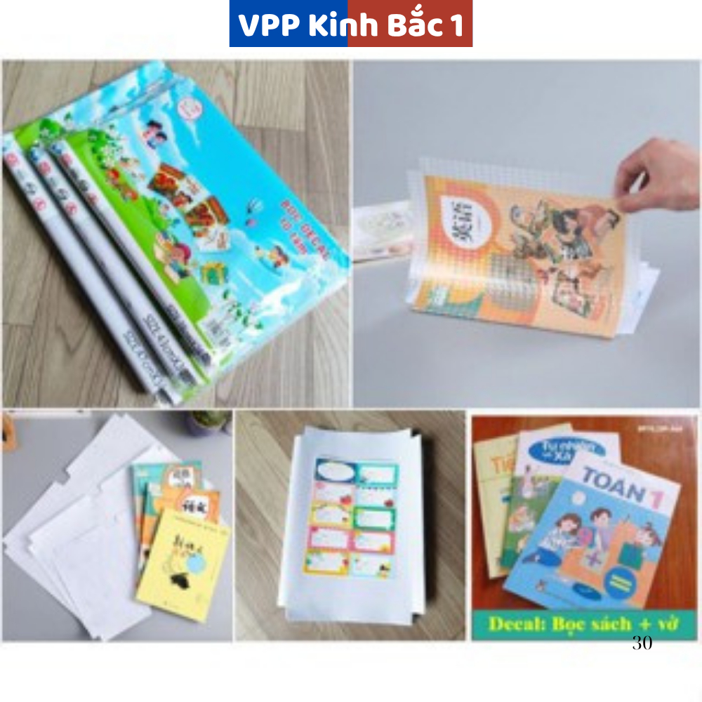 Decanl bọc sách #3 tặng nhẵn vở khi mua thao tác đơn giản đủ 3 size trọn bộ 1 lớp 30 chiếc