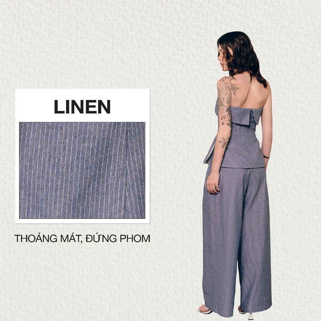 Ảnh DOTTIE - Quần ống rộng kẻ sọc - Xanh lam - Q0389 1